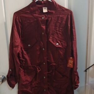 Women's Burgundy Utility Jacket